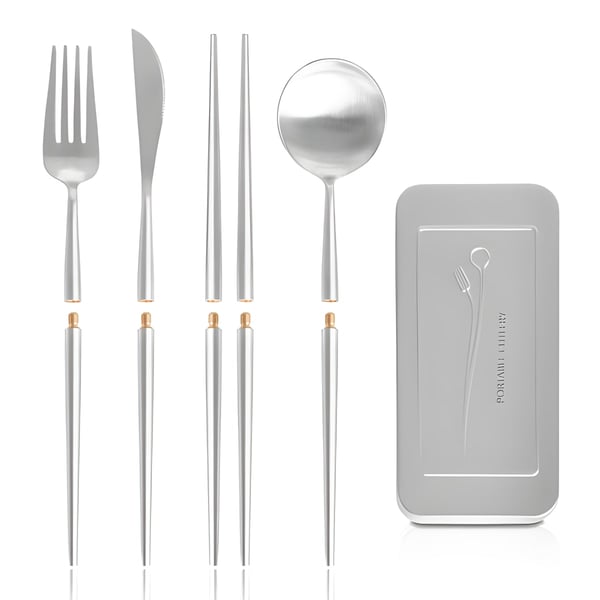 Portable Folding Stainless Steel Cutlery Set by Portalari