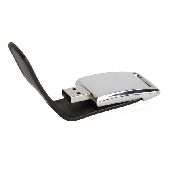 Portable Flash Drive Metal and Faux Leather in Various Capacities