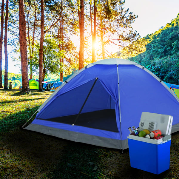 Perfect Travel Set: 4-Person Tent and Car Cooler