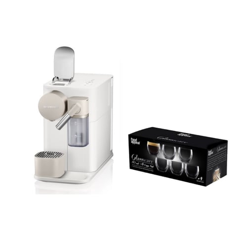 מארז מכונת קפה Nespresso Lattissima One עם מקציף וכוסות אספרסו מעוצבות