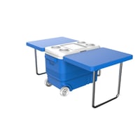 ציידנית ליטר ניידת עם גלגלים ומשולבת שולחן