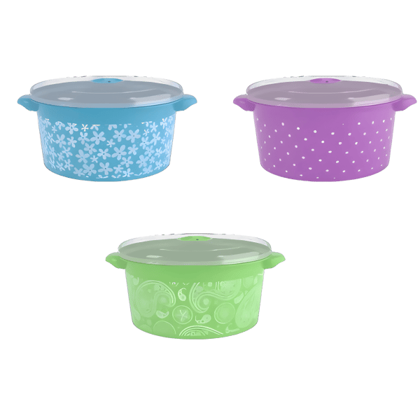 Decorative 3L Plastic Container for Microwave Cooking & Heating