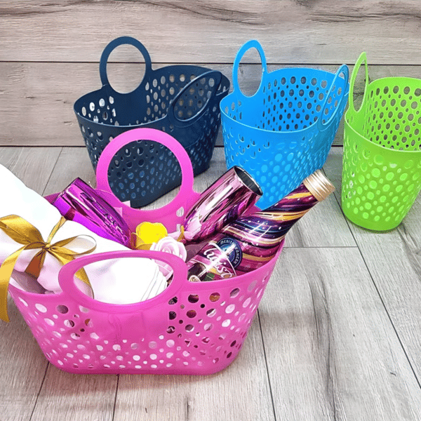 Sturdy Plastic Market Basket for Organization and Packing