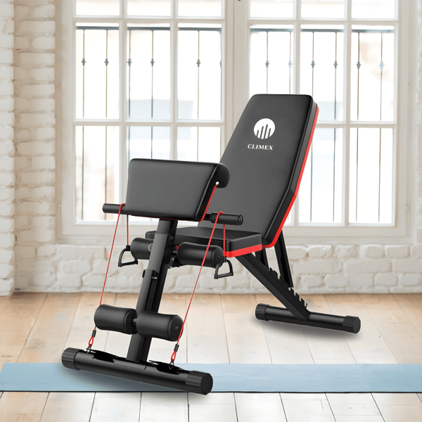 Adjustable and Foldable Workout Bench with Arm Pad by CLIMEX
