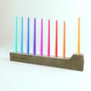 Stylish Concrete Menorah with Colorful Candles
