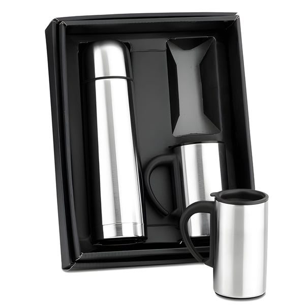 0.5L Thermos Set with Two Stainless Steel Cups - Perfect Gift