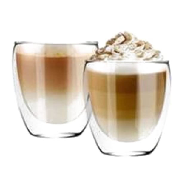 זוג כוסות מבודדות לקפה עם דופן כפולה