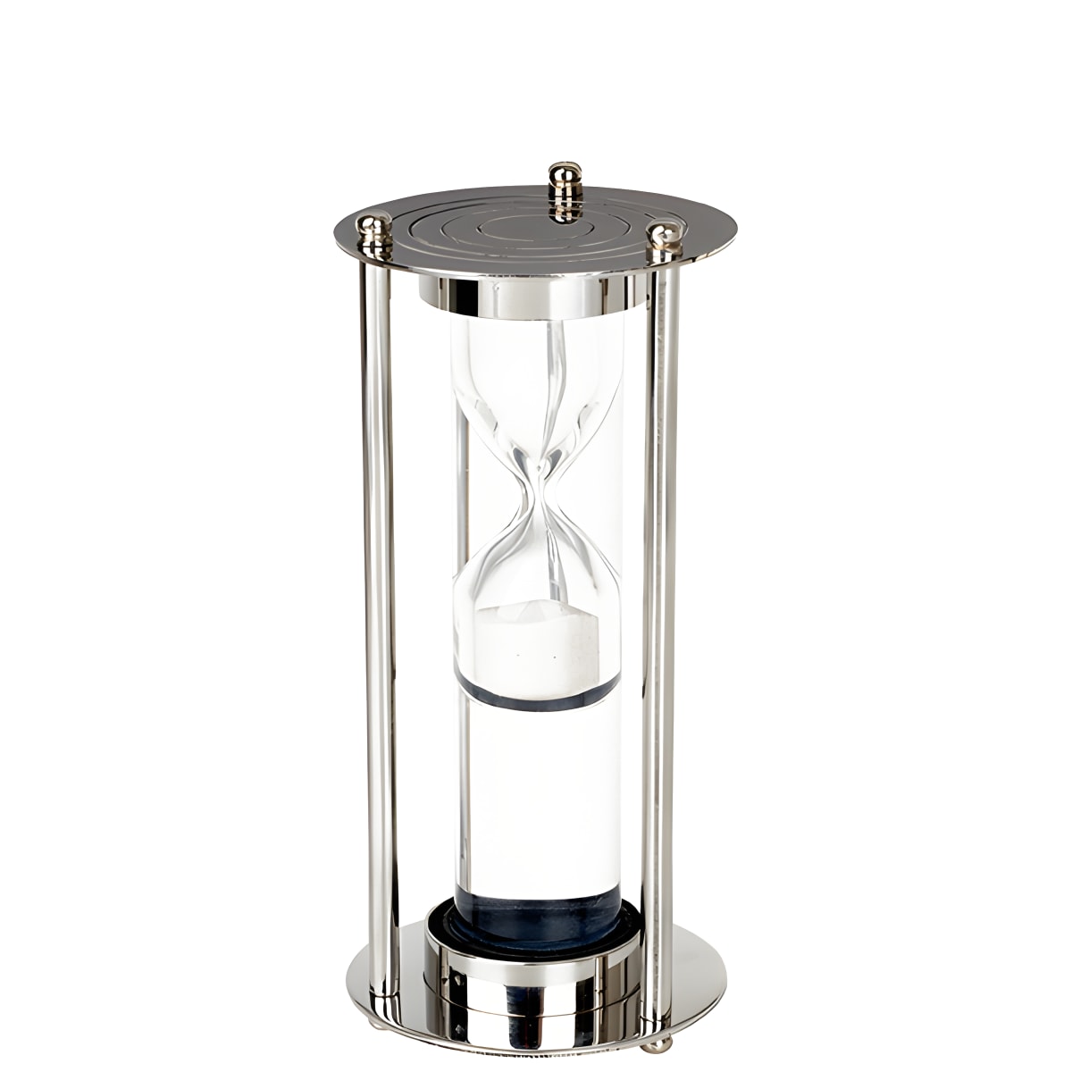 שעון חול כרום ניקל וזכוכית - מדויק ודקורטיבי