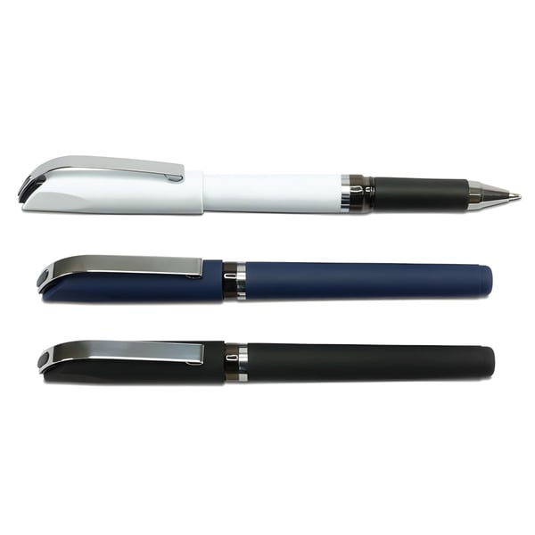 עט יוקרתי עם גריפ גומי ואביזרי מתכת 'רינגו'