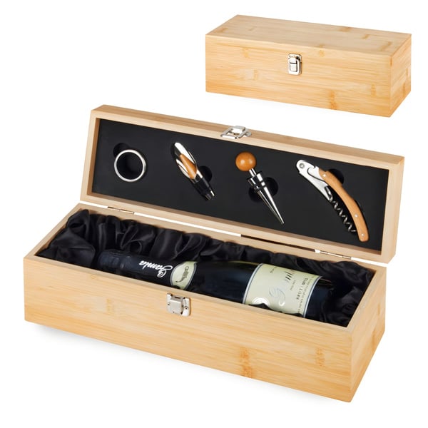Luxurious Wooden Wine Set with Malbec Accessories