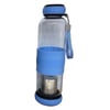 Blue Glass Bottle with Infuser 800ml for Versatile Use