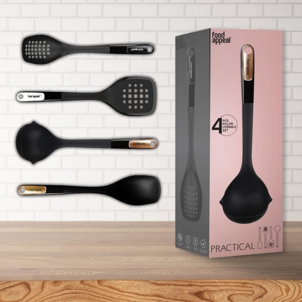 סט כלי מטבח מעוצב ונוח לשימוש - 4 חלקים FOOD APPEAL