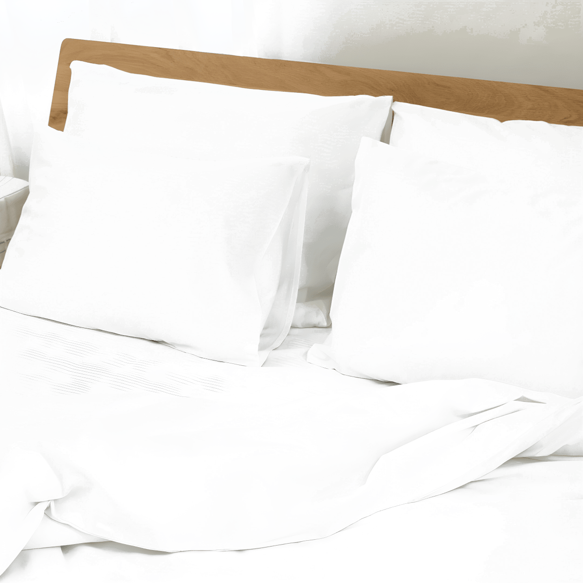 סט מצעים זוגי פרקל איכותי לבן מ-100% כותנה מצרית