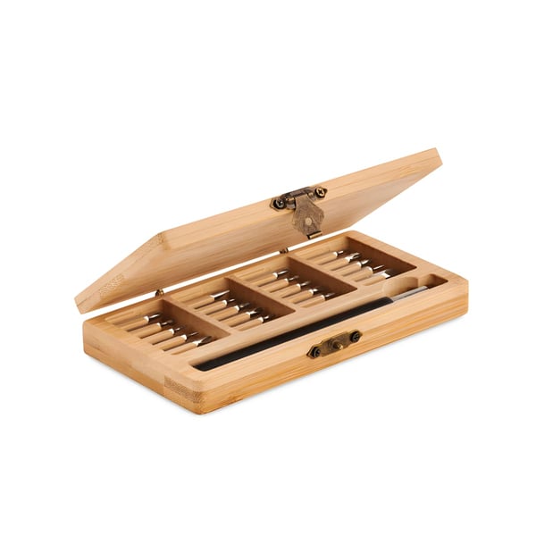 24-Piece Precision Screwdriver Set in Bamboo Box