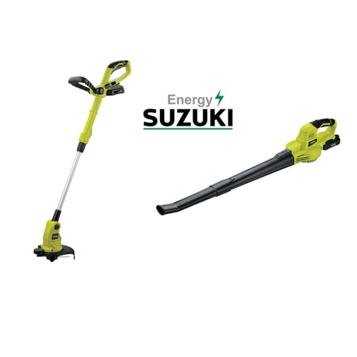 מארז גינה נטען: מפוח עלים וקוצץ קנטים SUZUKI