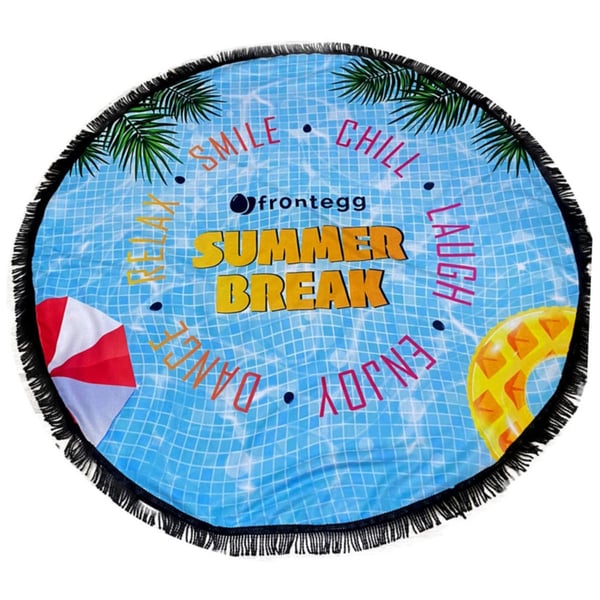 מגבת חוף עגולה עם פונפונים - חווית רגיעה מושלמת