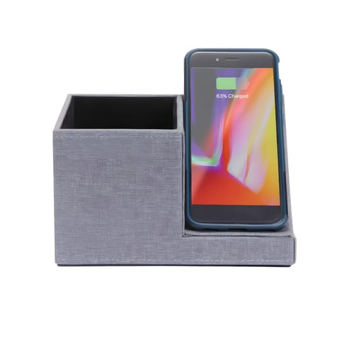 מעמד שולחני רב תכליתי בד מלאנז' – כולל כוס לעטים וסטנד למכשיר נייד