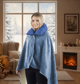 Cozy Winter Set - Shoulder Heating Pad & Fleece Shawl