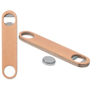 פותחן בקבוקים מהיר מפלדת אל-חלד עם עיצוב עץ