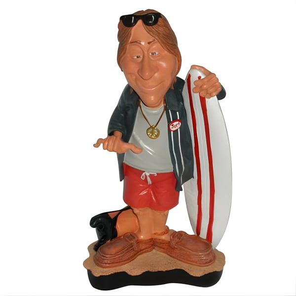 Large Decorative Surfer Statue