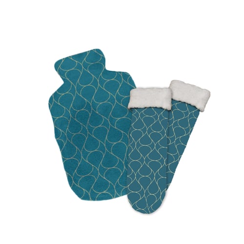 מארז חורף חמים - גרביים דו שכבתיות ובקבוק חימום ממותג