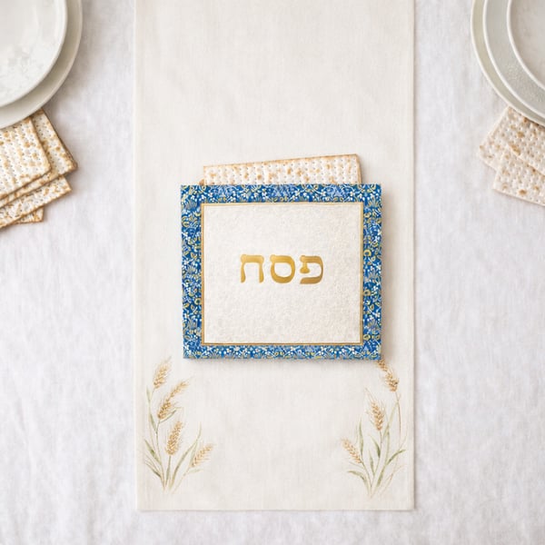 Designer Matzah Cover & Runner Set