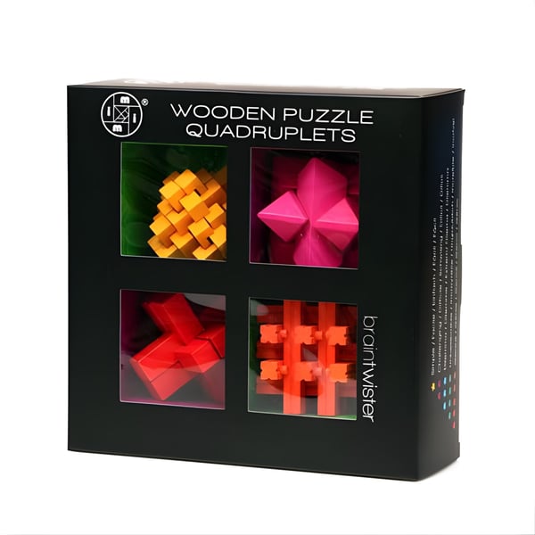 Wooden Puzzle Set - 4 Premium Blocks for Kids