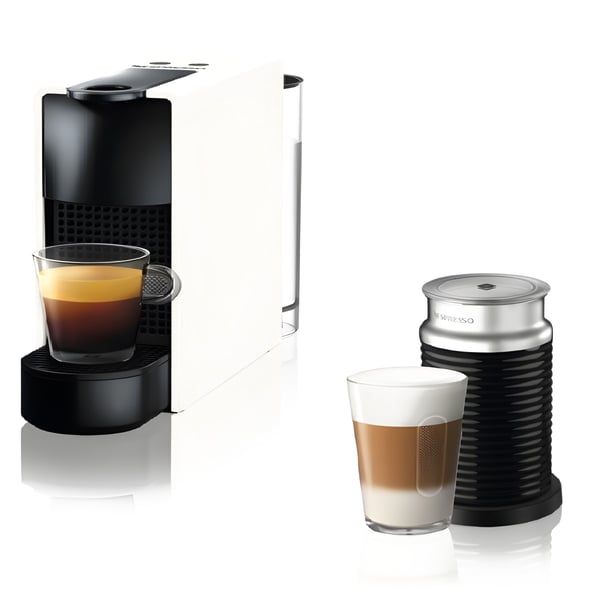 Nespresso Essenza Mini Coffee Machine with Milk Frother - Compact & White