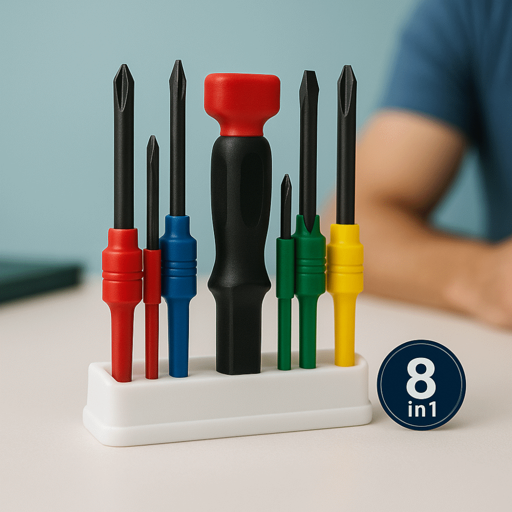 סט מברגים קומפקטי 8 ב-1 - מתנה שימושית ויעילה