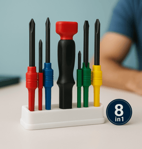 סט מברגים קומפקטי 8 ב-1 - מתנה שימושית ויעילה