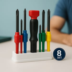 סט מברגים קומפקטי 8 ב-1 - מתנה שימושית ויעילה