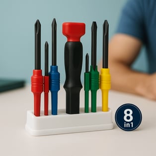 סט מברגים קומפקטי 8 ב-1 - מתנה שימושית ויעילה