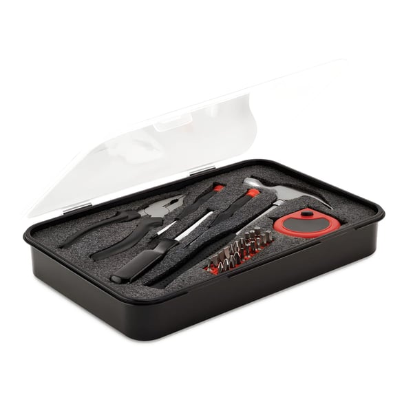 25-Piece Tool Set in a PP Box - Includes Hammer, Tape Measure & More