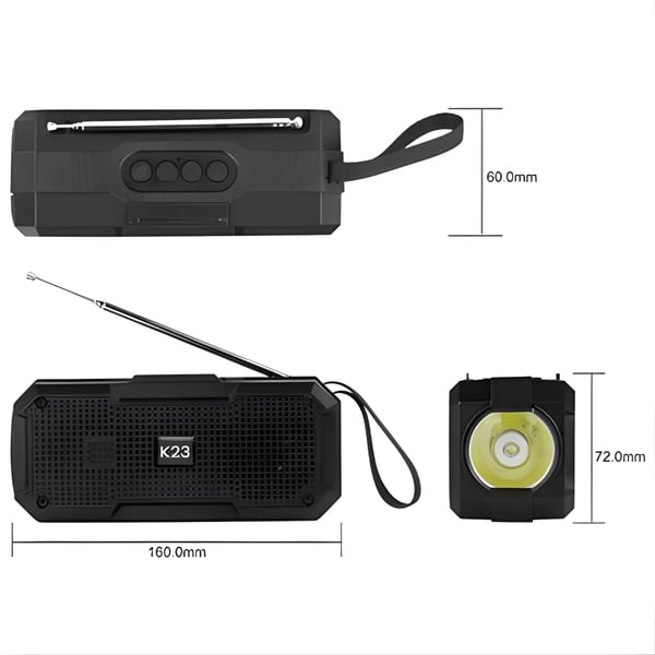 Speaker with Foldable Solar Flashlight