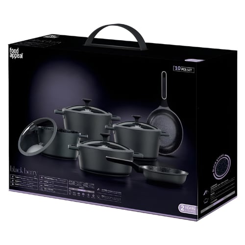 BLACKBERRY 10-Piece Natural Cookware Set