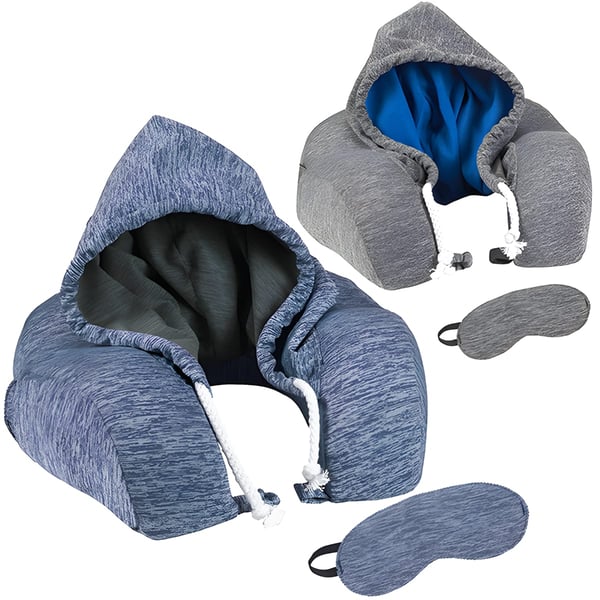 Travel Neck Pillow with Hoodie and Eye Cover - Ultimate Comfort