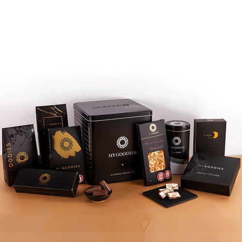 מארז שוקולד יוקרתי בקופסת פח מעוצבת