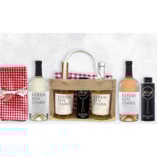 תיק יוטה עם בקבוקי יין