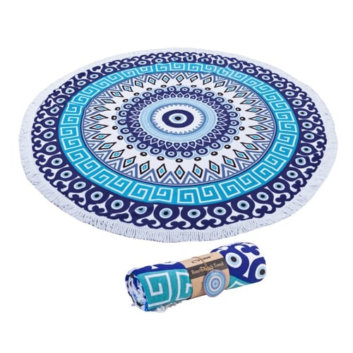 מגבת חוף עגולה פרנזים - סיאסטה צבעונית