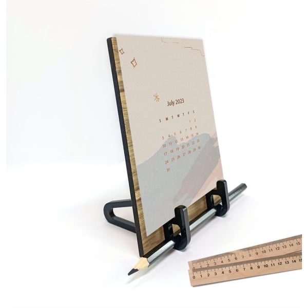 Stylish Wooden Calendar with Branded Cards