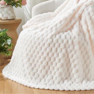 שמיכת יחיד ז'אקארד קוביות מפנקת 130*170