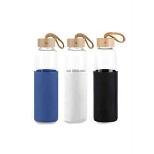Borosilicate Glass Bottle Hot/Cold with Silicone Grip 550ml