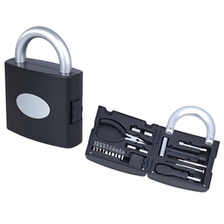 Multi-Purpose Tool Kit in Lock-Shaped Case - 21 Pieces