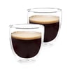 זוג ספלי אספרסו מזכוכית עם דופן כפולה 80 מ"ל