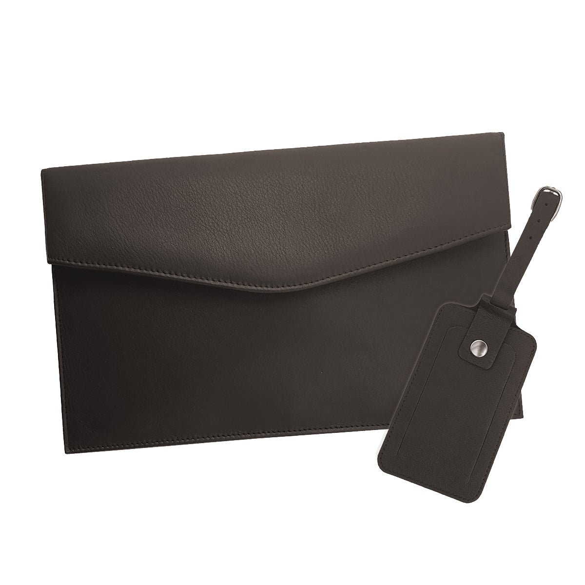 סט יוקרתי מעור לנסיעות - ארנק ותג למזוודה