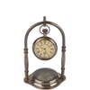 Elegant Metal Pocket Watch with Compass and Copper Stand