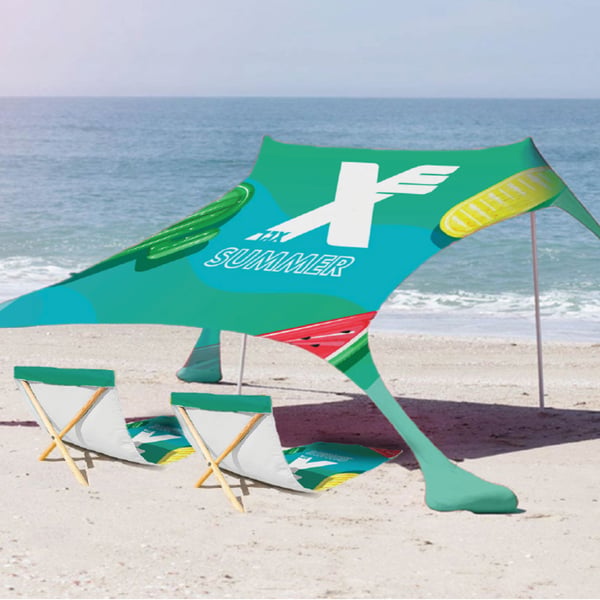 Beach Experience Pack with Branded Canopy and Folding Towel Chairs