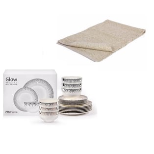 סט אוכל יוקרתי 18 חלקים עם ראנר לורקס מבית FOXHOME