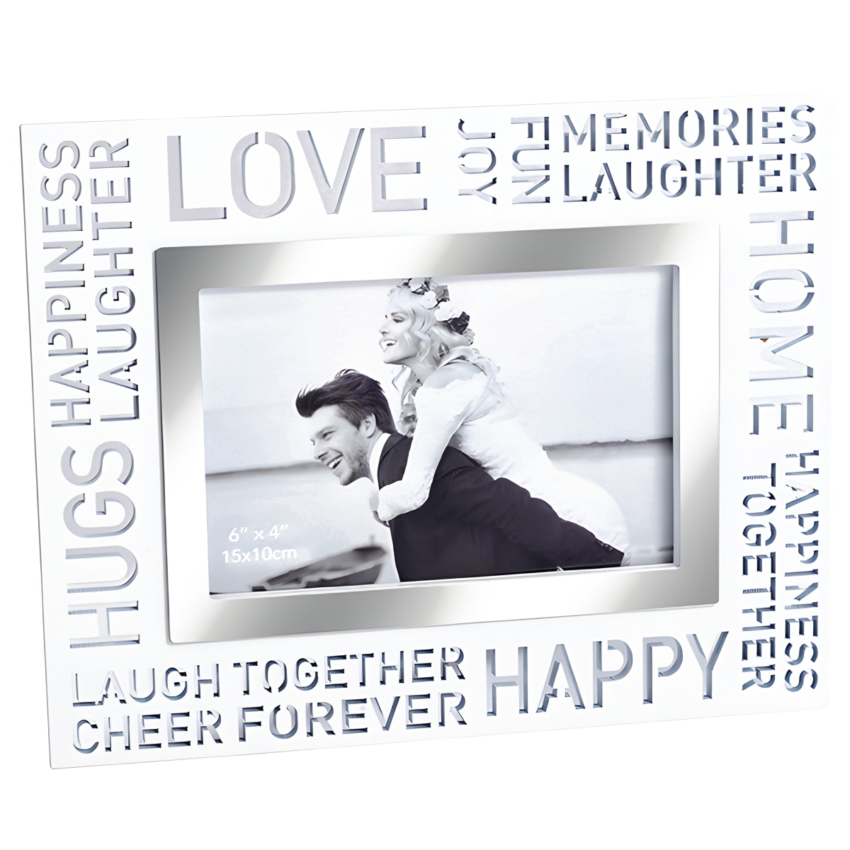 LOVE מסגרת עץ לבנה לתמונה - דקורטיבית ומרשימה