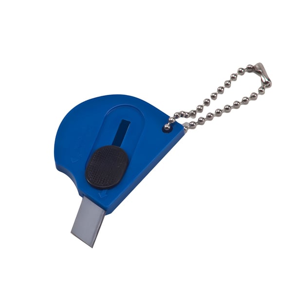 Spring-Loaded Japanese Cutting Knife with Ball Chain